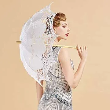 BABEYOND Elegant Lace Parasol for Weddings and Cosplay