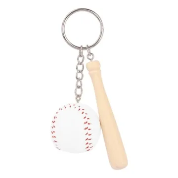 kcrygogo Baseball Keychain Bag Pendant Decorations Genuine Leather Mini Baseball Keyring Sports Keyc...