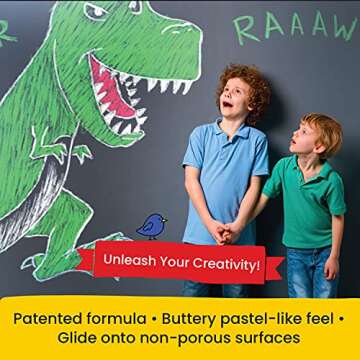 Jaq Jaq Bird ButterStix 12pk Assorted Colors + Holder | Non-Toxic Erasable Dust-Free Mess Free Chalks for Kids