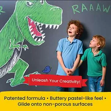 Jaq Jaq Bird ButterStix 12pk Assorted Colors + Holder | Non-Toxic Erasable Dust-Free Mess Free Chalks for Kids