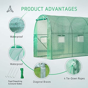 VIVOSUN Large Walk-in Greenhouse - Ideal for Gardening