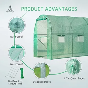 VIVOSUN Large Walk-in Greenhouse - Ideal for Gardening