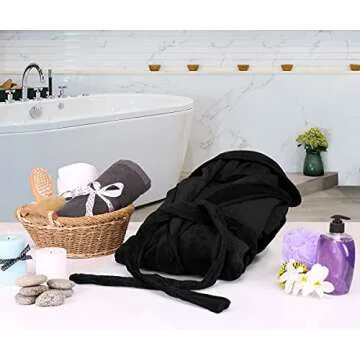 Luxurious NY Threads Women's Hooded Bathrobe - Medium, Black