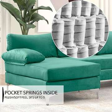 Casa AndreaMilano Velvet U-Shape Sectional Sofa for All