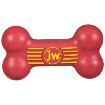 Durable JW Pet Dog iSqueak Bone Toy for Large Dogs