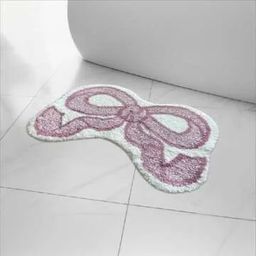 Luxape Bow Rug - Bow Shaped Rug - Handmade & Premium- 30in (75cm) - Uno Reverse Rug - Designer Rugs - Aesthetic Room Decor - Cute Room Decor Coquette bathmat Rug