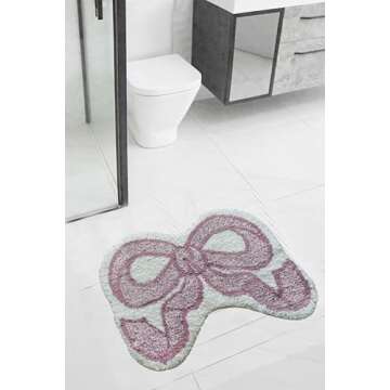 Luxape Bow Rug - Bow Shaped Rug - Handmade & Premium- 30in (75cm) - Uno Reverse Rug - Designer Rugs - Aesthetic Room Decor - Cute Room Decor Coquette bathmat Rug