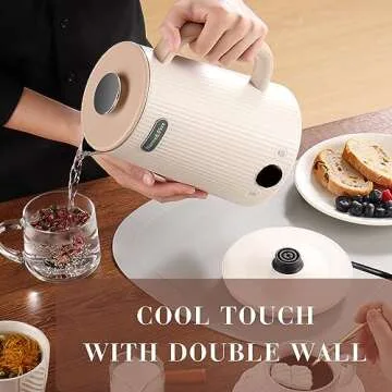 Nueve&Five White Electric Kettle with Digital Display 1.7L