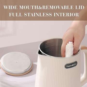 Nueve&Five White Electric Kettle with Digital Display 1.7L