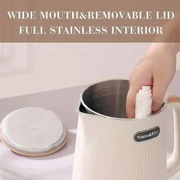 Nueve&Five White Electric Kettle with Digital Display 1.7L