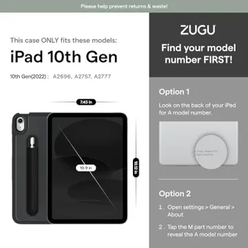 ZUGU CASE for iPad 10.9 Inch 2022 | Slim Protective Case