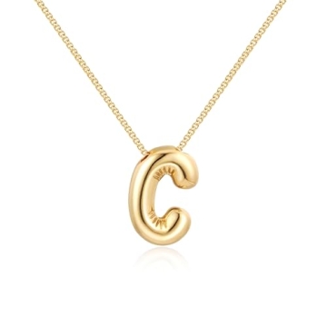 BAYLAY Bubble Letter Necklace Gold - Personalized Jewelry