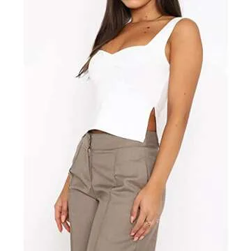 BAIGRAM Women’s Sleeveless Crop Tank Top for Summer Fashion