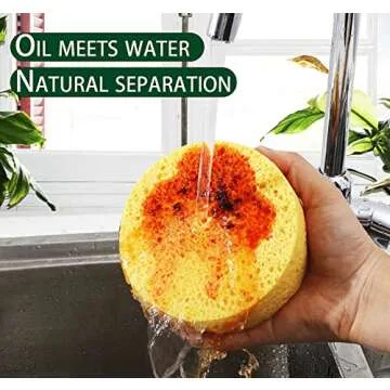 Natural Kitchen Sponges,3 Pack Thick Extra Heavy Duty Scrub Sponges,Household Cleaning Sponge for Dishes(11x4cm, 3 Pcs)