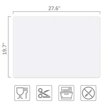 Gartful Non Slip Silicone Mat, 27.6 x 19.7 x 0.05 inches Transparent Silicone Mat, Thick Silicone Mat Pad for Baby Eating, Crafts, Jewelry Casting Mold, Painting, Countertop Protector, Table Placemat