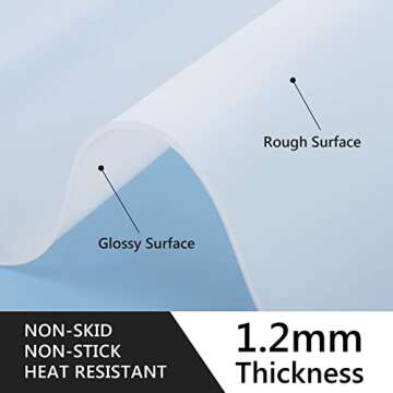 Gartful Non Slip Silicone Mat, 27.6 x 19.7 x 0.05 inches Transparent Silicone Mat, Thick Silicone Mat Pad for Baby Eating, Crafts, Jewelry Casting Mold, Painting, Countertop Protector, Table Placemat