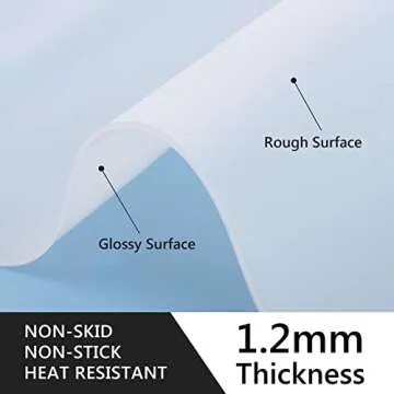 Gartful Non Slip Silicone Mat, 27.6 x 19.7 x 0.05 inches Transparent Silicone Mat, Thick Silicone Mat Pad for Baby Eating, Crafts, Jewelry Casting Mold, Painting, Countertop Protector, Table Placemat