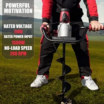 Powerful Higospro Electric Post Hole Digger with Auger Bits