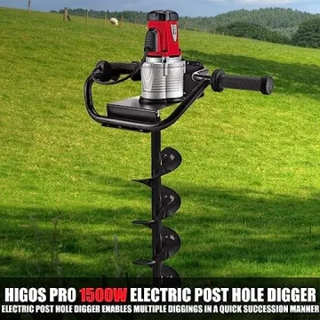 Powerful Higospro Electric Post Hole Digger with Auger Bits