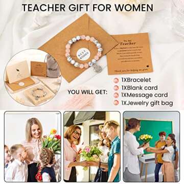 VICKHU Teacher Appreciation Bracelet - Meaningful Gift for Women