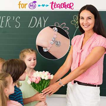 VICKHU Teacher Appreciation Bracelet - Meaningful Gift for Women