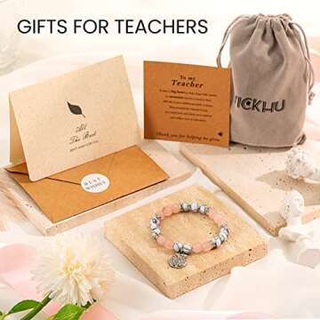 VICKHU Teacher Appreciation Bracelet - Meaningful Gift for Women