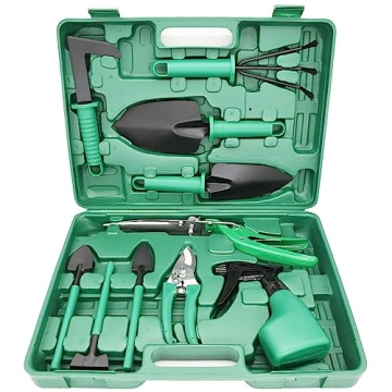 LIYYOO Garden Tool Set,10 PCS Gardening Tools Set with Carrying Case,Gardening Hand Tools,Ergonomic ...