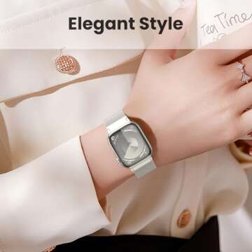 WANLISS Original Metal Milanese Loop Compatible with Apple Watch Band 38mm 40mm 41mm 42mm 44mm 45mm 49mm for Women Men, Magnetic Stainless Steel for iWatch Se Ultra Series 10 9 8 7 6 5 4 3 2 1