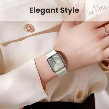 WANLISS Original Metal Milanese Loop Compatible with Apple Watch Band 38mm 40mm 41mm 42mm 44mm 45mm 49mm for Women Men, Magnetic Stainless Steel for iWatch Se Ultra Series 10 9 8 7 6 5 4 3 2 1