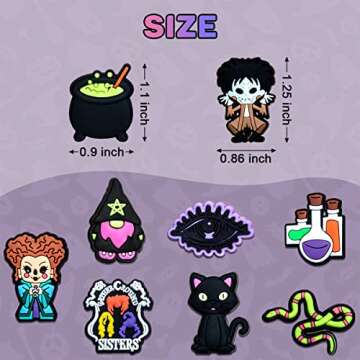 Halloween Witch Shoe Charm Horror Charms,Halloween Gifts,Skull Shoe Charms Men Women Teens Accessories Charms (36PCS)