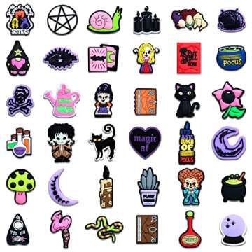 Halloween Witch Shoe Charm Horror Charms,Halloween Gifts,Skull Shoe Charms Men Women Teens Accessories Charms (36PCS)