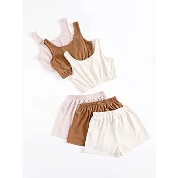 SheIn Women's 6-piece Tank Crop Top and Shorts Set