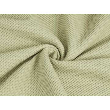 miduo Womens 2025 Fall Clothes Loose Waffle Knit Sweatshirts V Neck Long Sleeve Pullover Sweatshirts Outerwear Light Green M