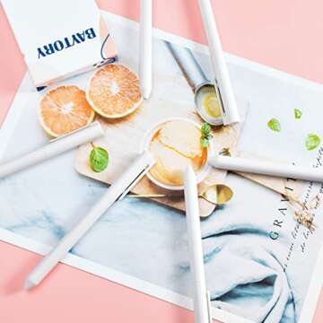 BAYTORY 6Pcs Gel Ink Pens, Quick Dry Ink Pen Fine Point Black 0.5mm Smooth Writing for School Supplies Journaling Notetaking Stationery