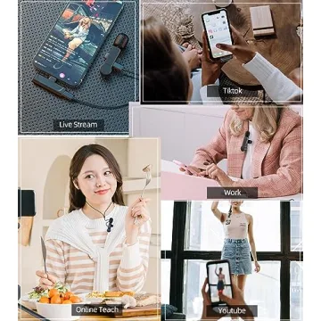 NPTCL USB C Wireless Lavalier Mic 2 Pack for Mobile