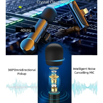 NPTCL USB C Wireless Lavalier Mic 2 Pack for Mobile