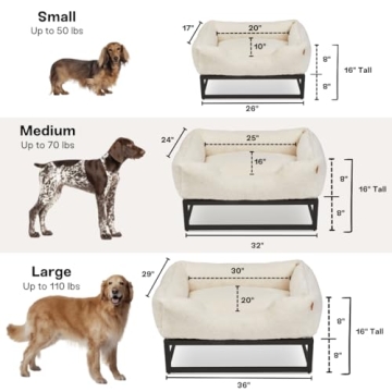 Luxury Elevated Dog Bed for Medium Dogs - FUZI