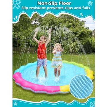 Jasonwell Splash Pad Sprinkler for Kids Splash Play Mat Outdoor Water Toys Inflatable Splash Pad Bab...