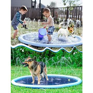 Jasonwell Splash Pad Sprinkler for Kids Splash Play Mat Outdoor Water Toys Inflatable Splash Pad Baby Toddler Pool Boys Girls Children Outside Backyard Dog Sprinkler Pool Age 1 2 3 4 5 6 7 8 9 XL