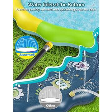 Jasonwell Splash Pad Sprinkler for Kids Splash Play Mat Outdoor Water Toys Inflatable Splash Pad Baby Toddler Pool Boys Girls Children Outside Backyard Dog Sprinkler Pool Age 1 2 3 4 5 6 7 8 9 XL