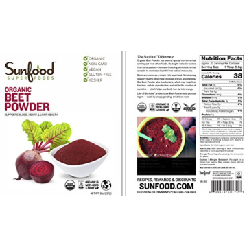 Sunfood Beet Powder for Healthy Blood Pressure Support