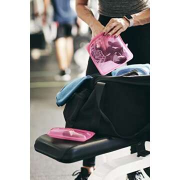 Stasher Re-Usable Food-Grade Platinum Silicone Sandwich Bag for Eating From/Cooking, Freezing and Storing In/Organising/Travelling, 19.05 cm x 19.05 cm, Raspberry