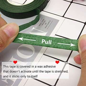 Honbay 4 Rolls 1/2" Wide 30Yard/Roll Floral Tapes for Bouquet Stem Wrap Florist Craft Projects (Dark Green)