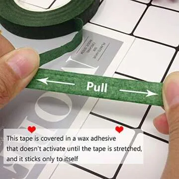 Honbay 4 Rolls 1/2" Wide 30Yard/Roll Floral Tapes for Bouquet Stem Wrap Florist Craft Projects (Dark Green)