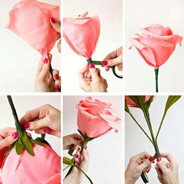 Honbay 4 Rolls 1/2" Wide 30Yard/Roll Floral Tapes for Bouquet Stem Wrap Florist Craft Projects (Dark Green)