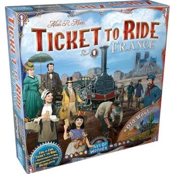 Ticket to Ride France + Old West Board Game EXPANSION - Train Route Strategy Game, Fun Family Game f...