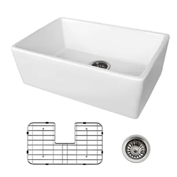 CELAENO White 24 Inch Farmhouse Sink Durable Fireclay