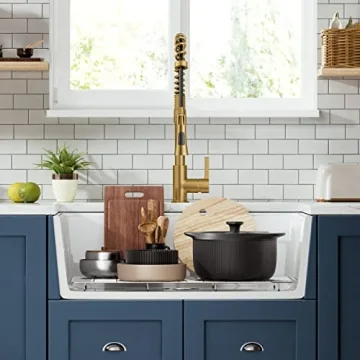 CELAENO White 24 Inch Farmhouse Sink Durable Fireclay