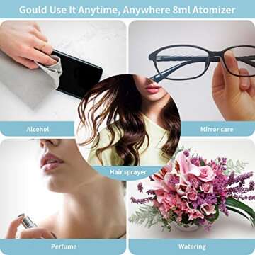 6PCS Perfume Atomizer, 10ML Travel Perfume Bottles, Mini Refillable Perfume Atomizer Bottle, Premium Fashion Empty Perfume Bottle - Bixbsone （2 Golden + 2 Silver + 2 Black )