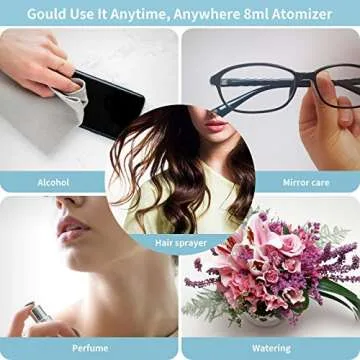 6PCS Perfume Atomizer, 10ML Travel Perfume Bottles, Mini Refillable Perfume Atomizer Bottle, Premium Fashion Empty Perfume Bottle - Bixbsone （2 Golden + 2 Silver + 2 Black )